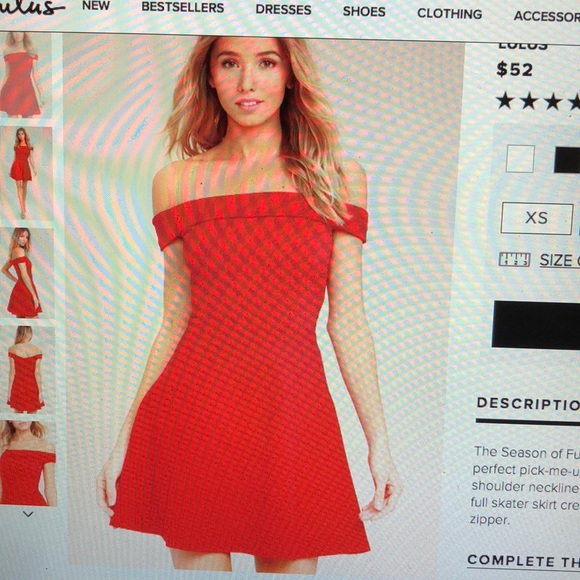 Off the shoulder red dress - Picture 4 of 4